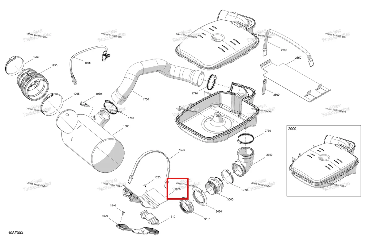 Схема применяемости: Cut Insulating накладка Sea-Doo RXP 325 X (2026) (293830253)