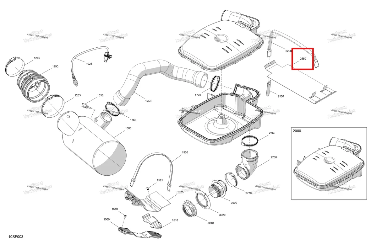 Схема применяемости: Cut Insulating накладка Sea-Doo RXP 325 X (2026) (293830254)