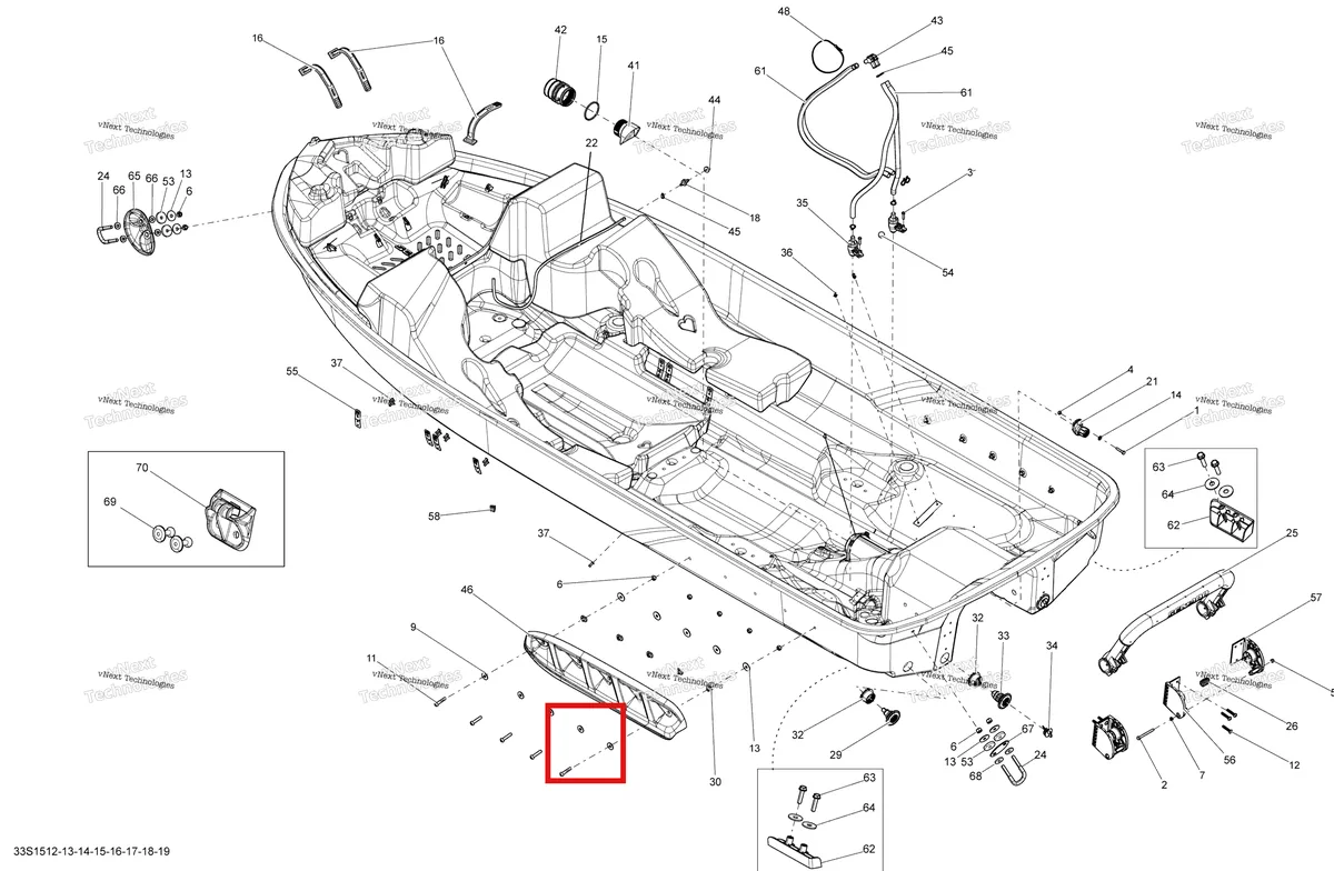Деталь 293850024 на схеме узла 2015 Sea-Doo GTI Hull Acmp