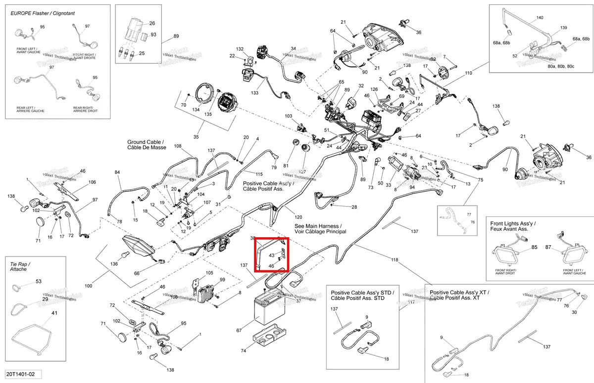 Деталь 293850030 на схеме узла 2014 Can-Am OUTLANDER 400 EFI, STD, XT Electrical System