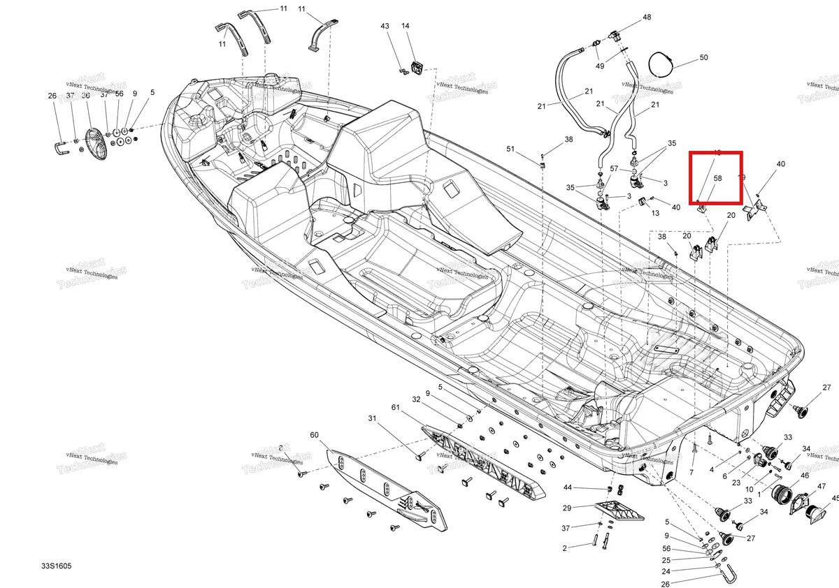 Схема применяемости: Ремень клипса 90 Sea-Doo RXP (2016) (293850076)