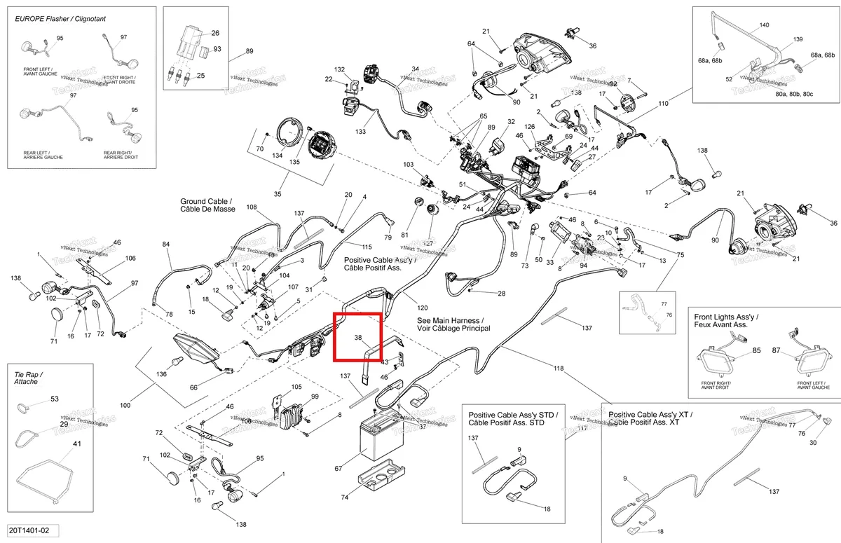 Деталь 293850097 на схеме узла 2014 Can-Am OUTLANDER 400 EFI, STD, XT Electrical System