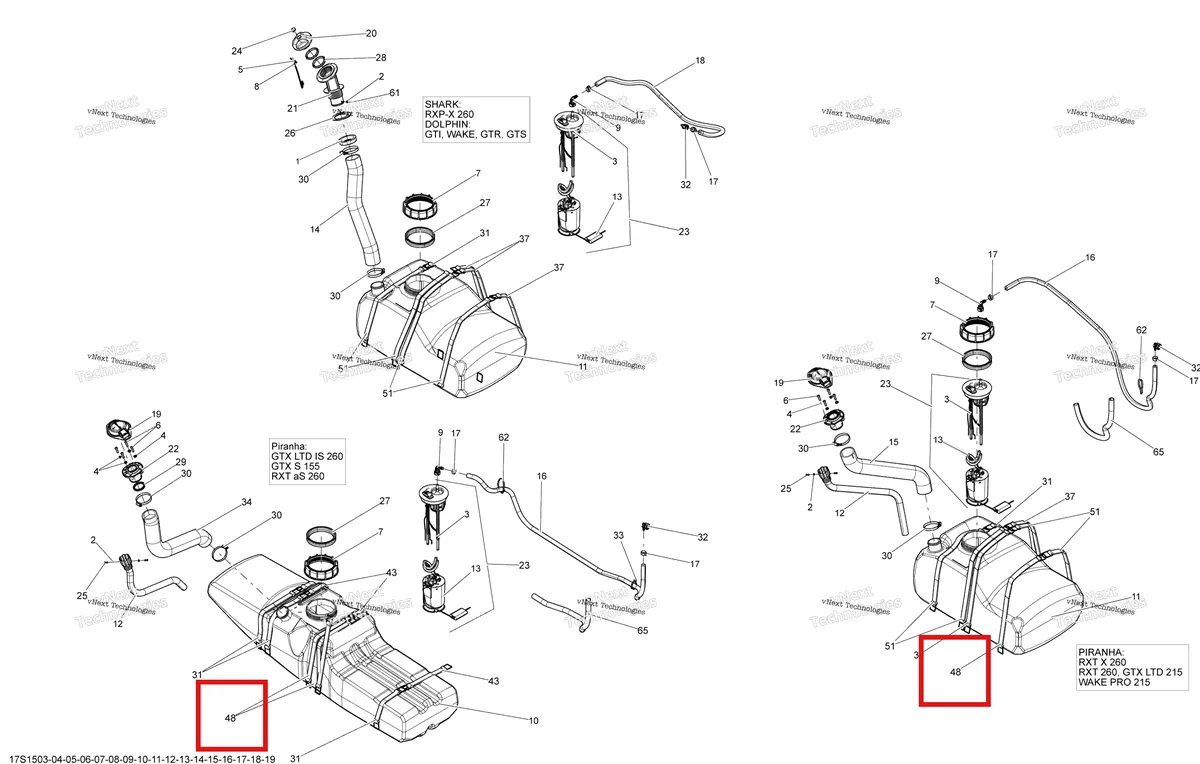 Деталь 293850113 на схеме узла 2015 Sea-Doo RXT-X AS 260 & RS Fuel System