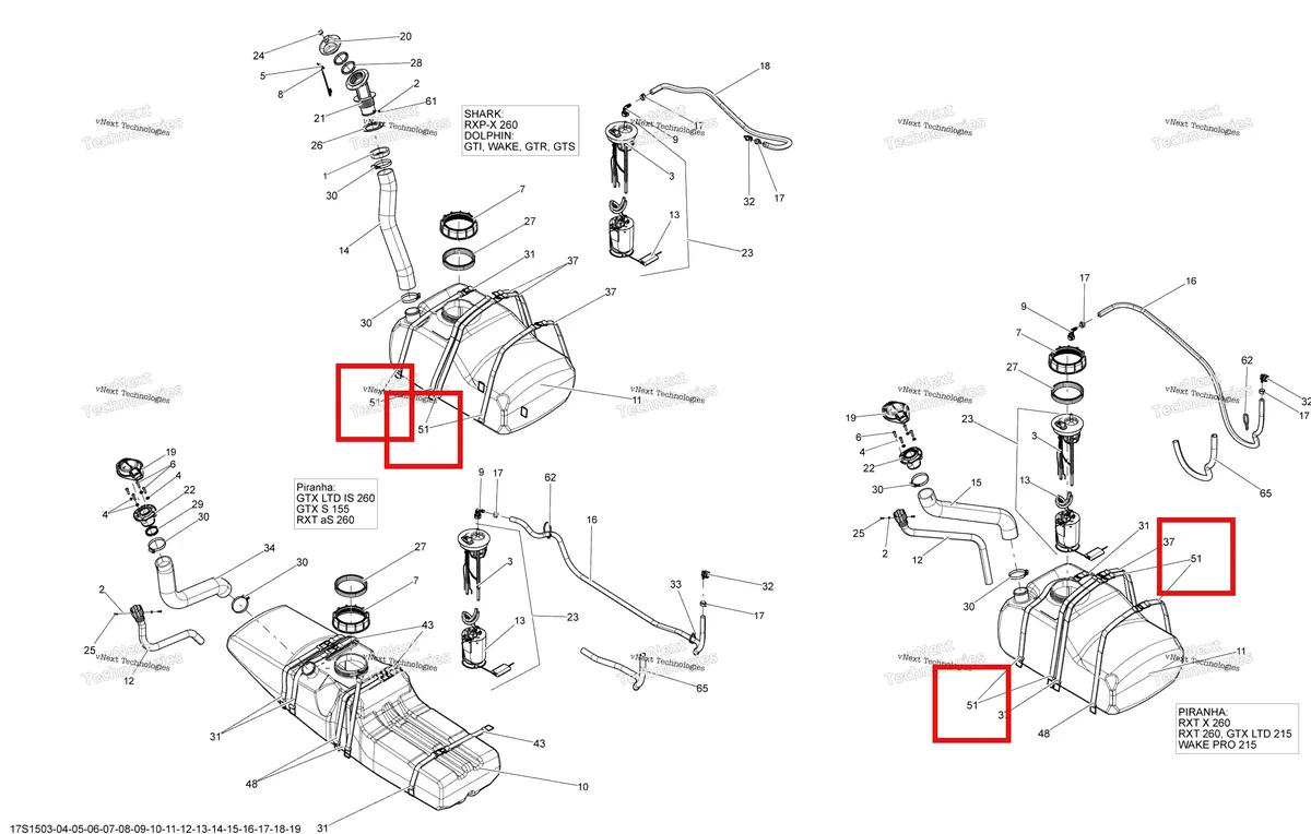 Деталь 293850115 на схеме узла 2015 Sea-Doo RXP-X 260 & RS Fuel System