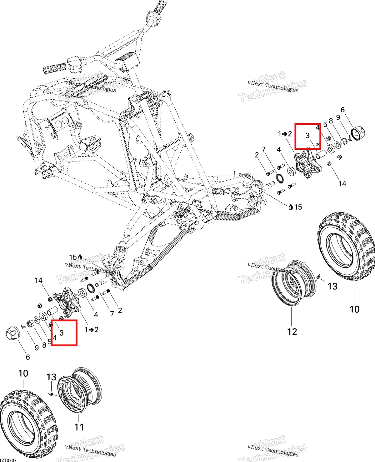 Деталь 293900043 на схеме узла 2007 Can-Am DS 650 X Drive System, Front