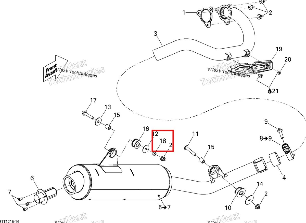 Деталь 293900067 на схеме узла 2015 Can-Am DS 450EFI STD Exhaust System