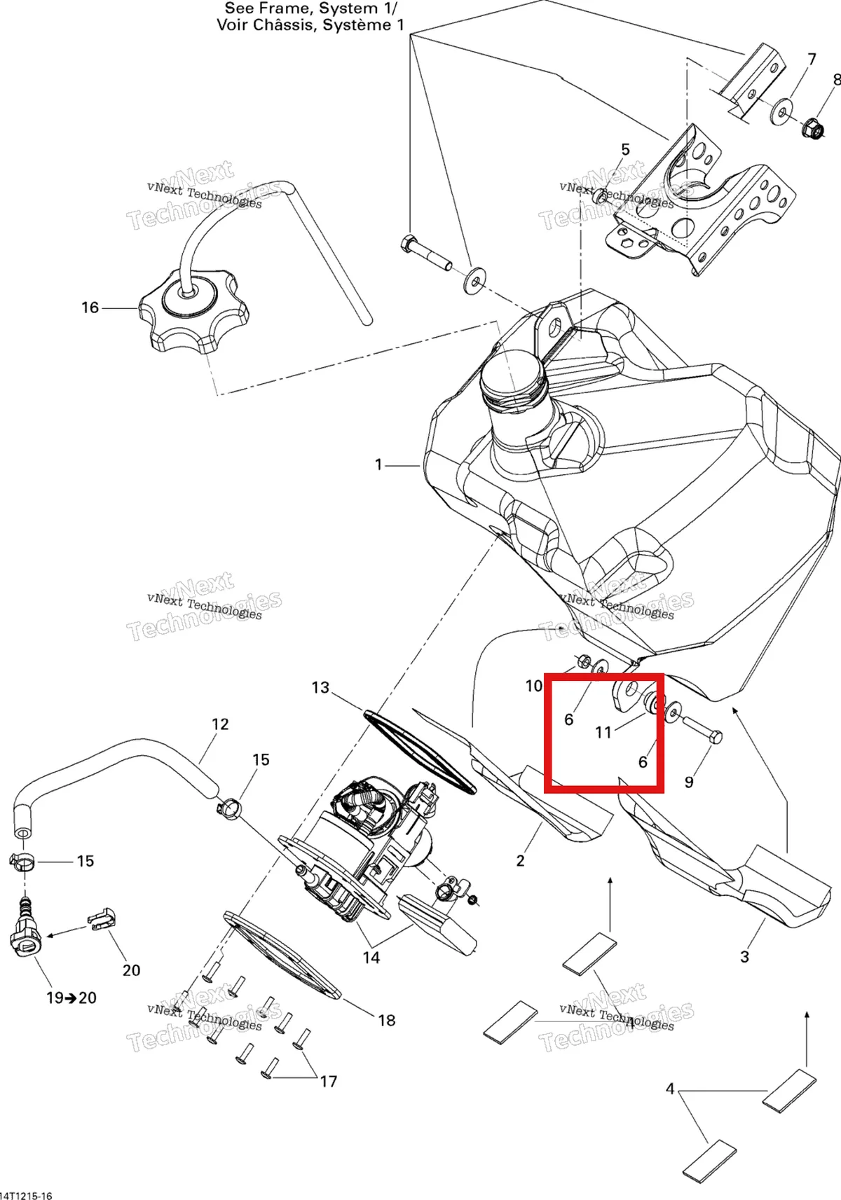Деталь 293900088 на схеме узла 2015 Can-Am DS 450EFI STD Fuel System
