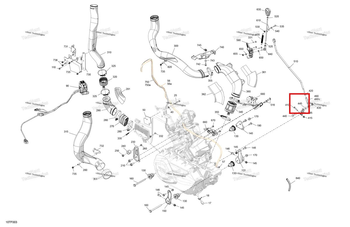 Деталь 293900106 на схеме узла 2026 Can-Am RENEGADE - 4X4 - XMR - 650 EFI - 5TTA - Catalyst Gray Engine - System