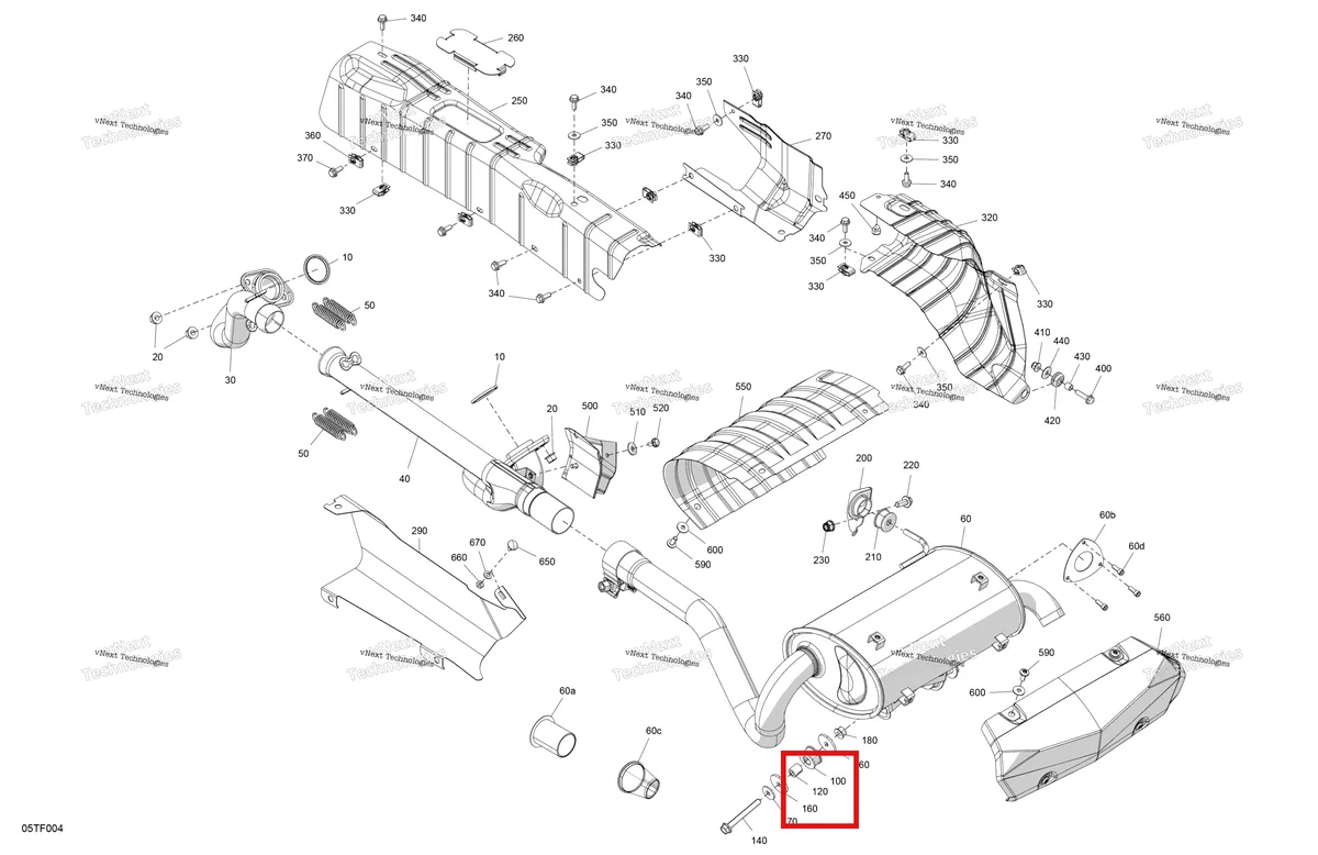 Деталь 293900116 на схеме узла 2026 Can-Am RENEGADE - 4X4 - XMR - 1000R EFI - 5UTA - Hyper Silver Engine - Exhaust