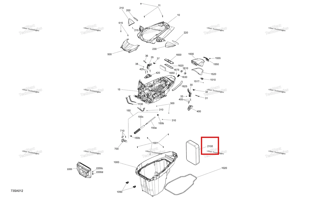 Деталь 295101010 на схеме узла 2021 Sea-Doo GTX LIMITED 300 Body - Front Cover