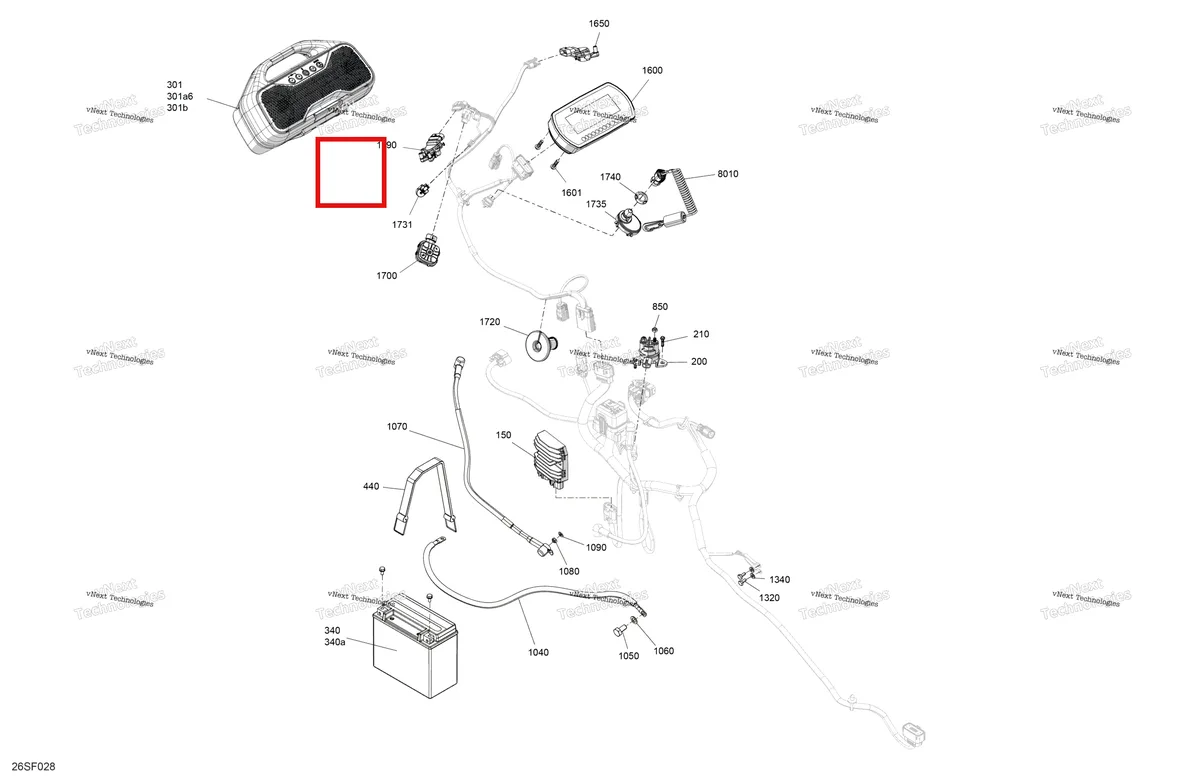 Схема применяемости: Bluetooth Audio System комплект включает 301 to 301 b Sea-Doo Spark 900 HO ACE Conv (2026) (295101147)