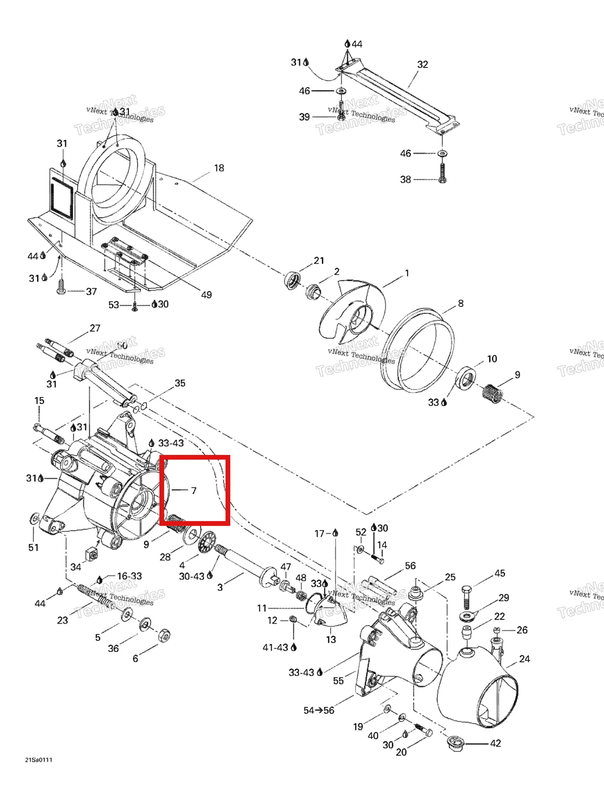 Деталь 295500429 на схеме узла 2001 Sea-Doo GTS, 5551 Propulsion System