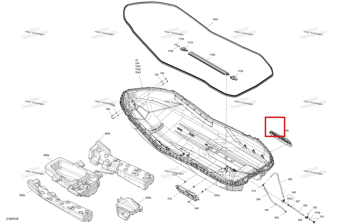 Схема применяемости: Hull вставка комплект включает 10 a to 10 a3 Sea-Doo Spark 900 ACE Base (2026) (295501139)