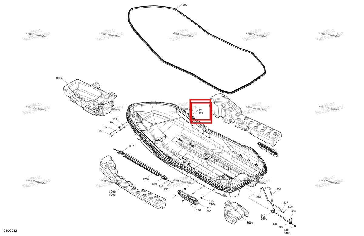 Деталь 295501188 на схеме узла 2023 Sea-Doo SPARK 90 - 2UP Body - Hull