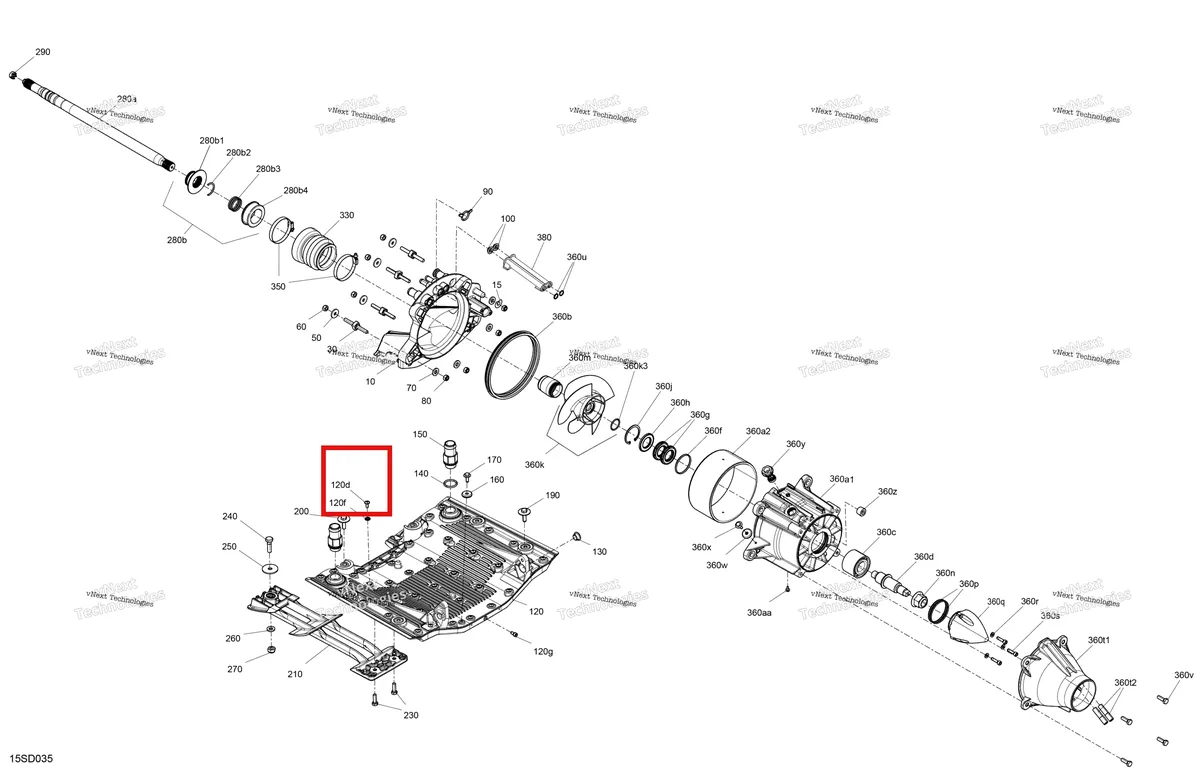 Деталь 295501204 на схеме узла 2024 Sea-Doo GTR 230 - 36RA - STD package - Eclipse Black Drive - Propulsion