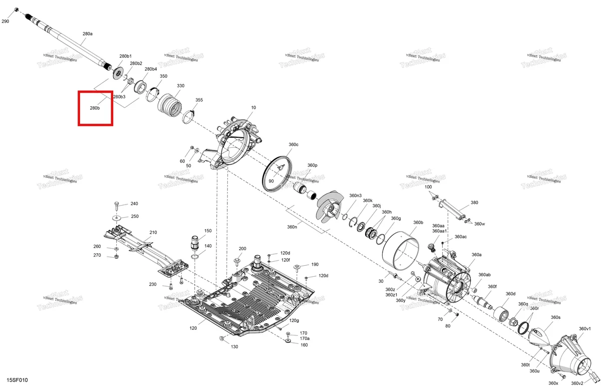 Деталь 295501243 (Rotary кольцо комплект включает 280 b to 280 b4 Sea-Doo GTR 300 X (2026) (295501243)) на схеме узла 2026 Sea-Doo GTR - 230 - STD - 36TC - Eclipse Black Drive - Propulsion