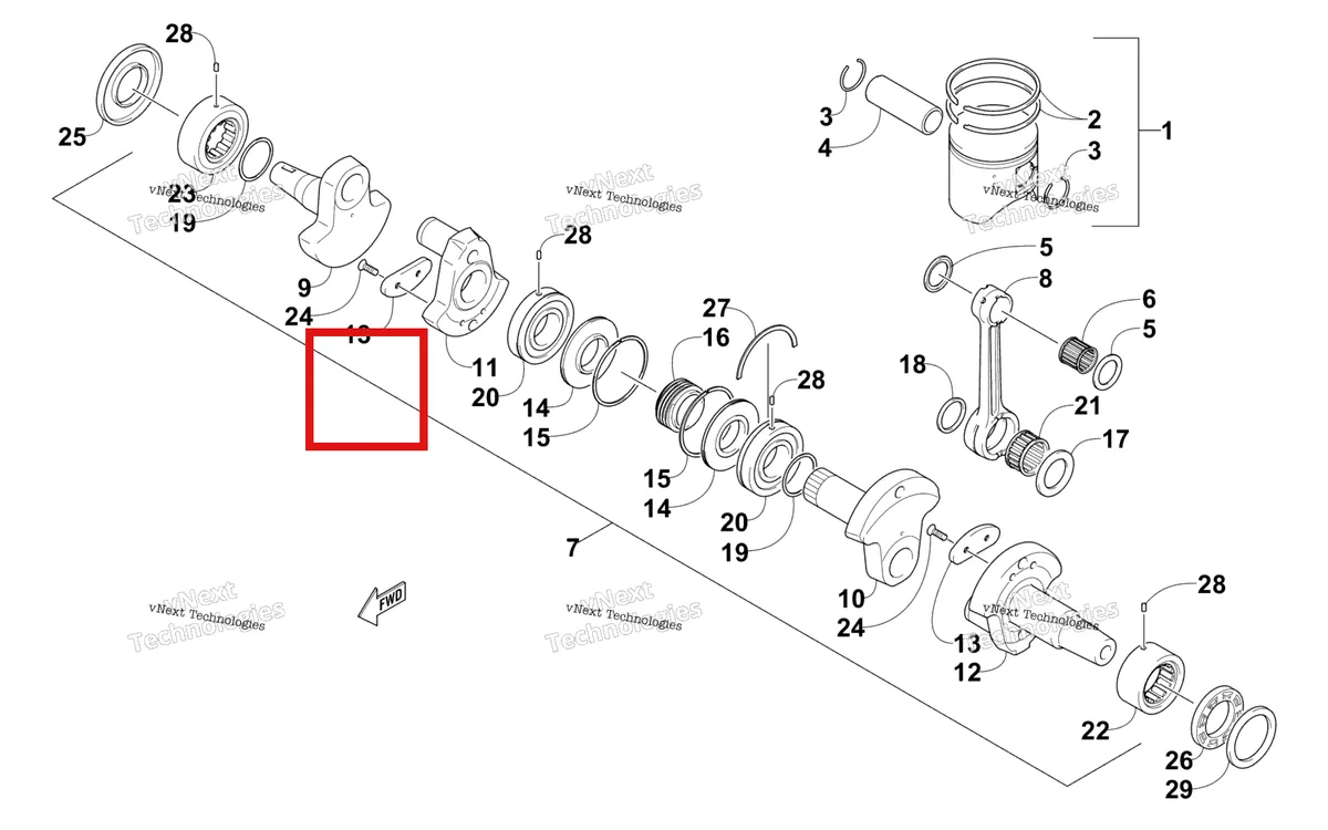 Деталь 3006-551 на схеме узла Piston And Crankshaft