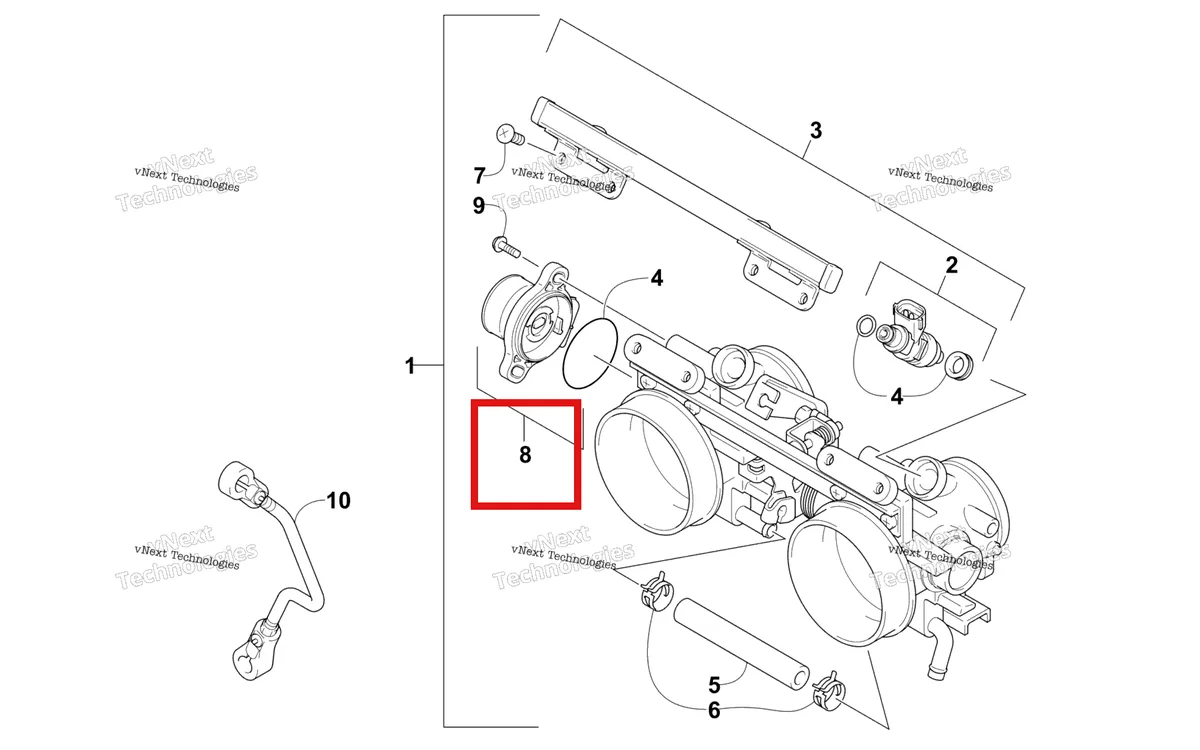 Деталь 3006-939 на схеме узла Throttle Body Assembly