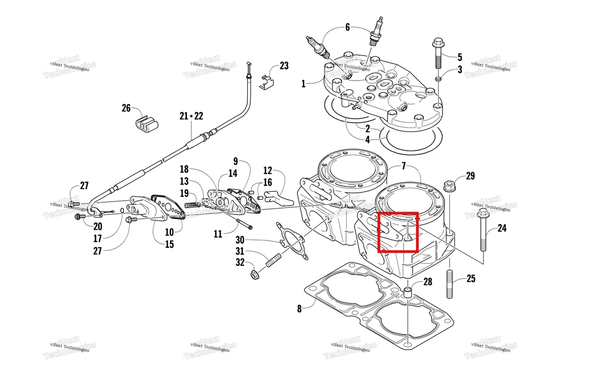 Деталь 3007-455 на схеме узла Cylinder And Head Assembly