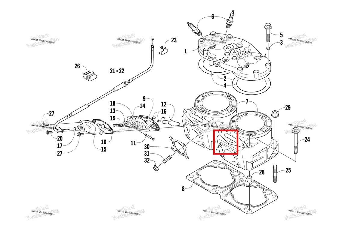 Деталь 3007-456 на схеме узла Cylinder And Head Assembly
