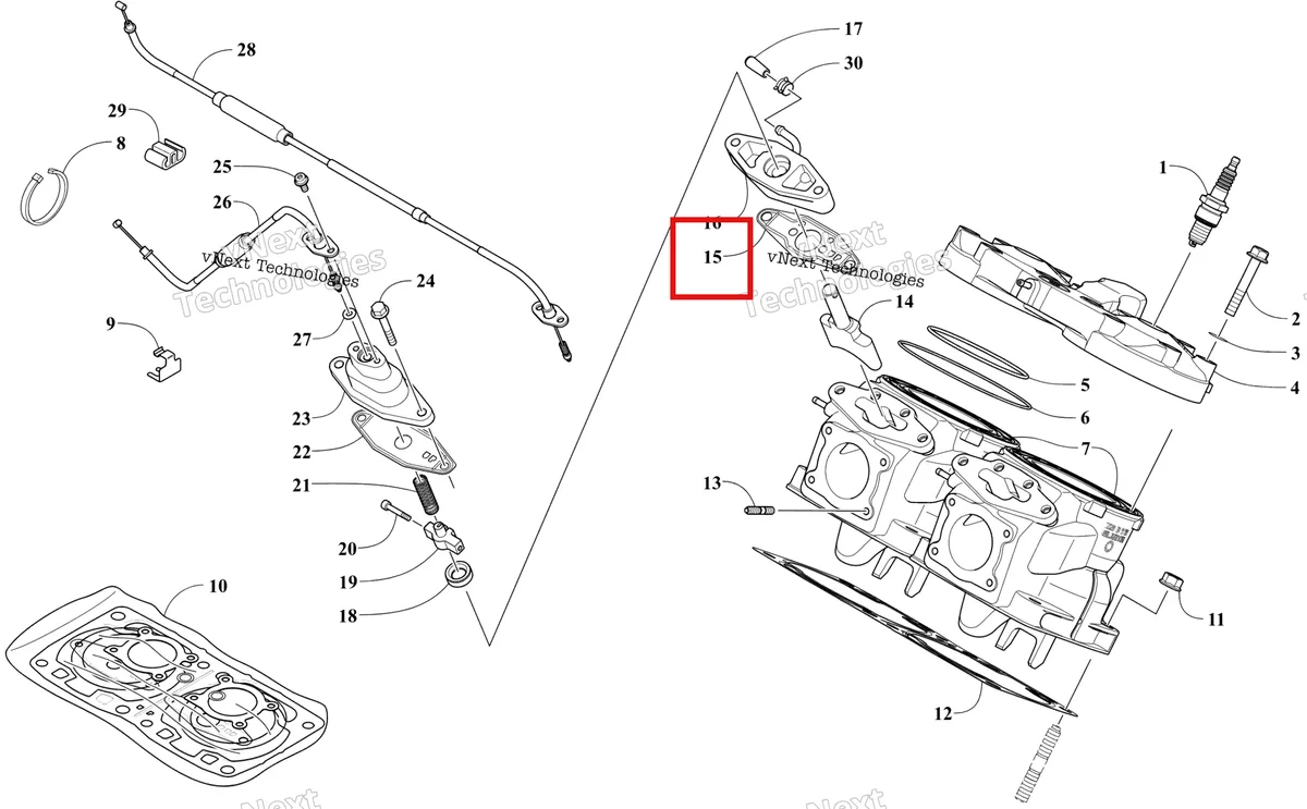 Деталь 3007-705 на схеме узла Cylinder And Head Assembly