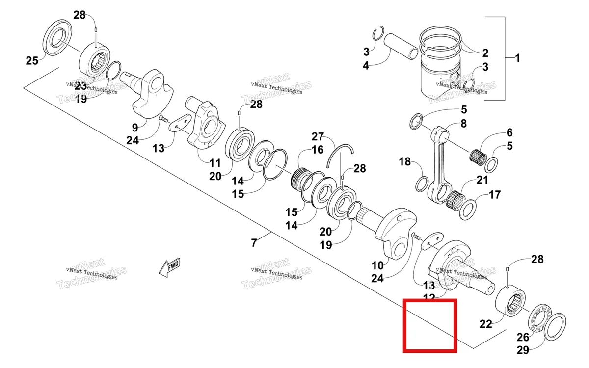 Деталь 3007-883 на схеме узла Piston And Crankshaft