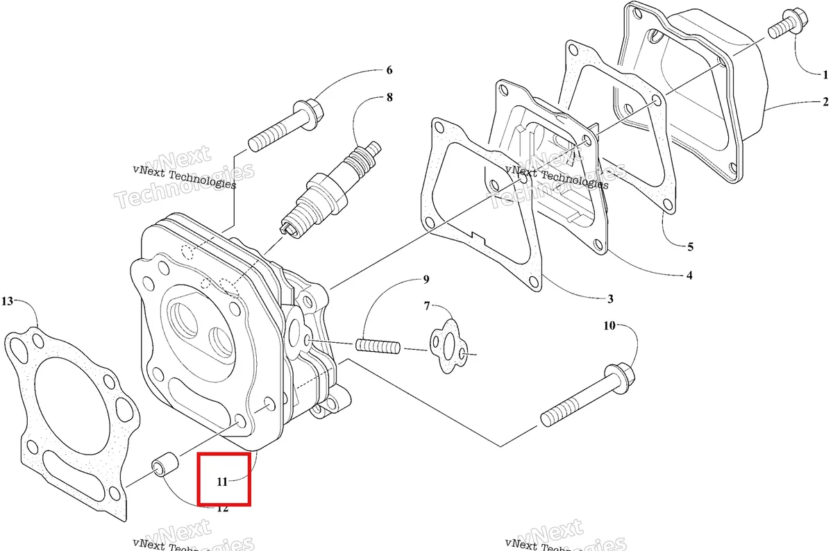 Деталь 3021-706 на схеме узла 2026 Ski-Doo MXZ 200 Engine - Cylinder Head