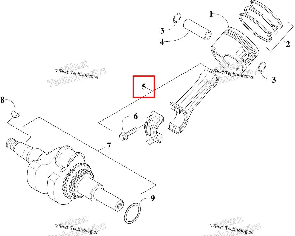 Деталь 3021-720 на схеме узла 2026 Ski-Doo MXZ 120 Engine - Piston And Crankshaft