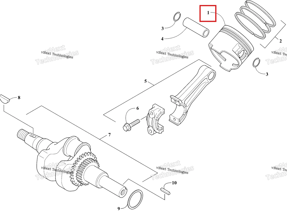 Деталь 3021-724 на схеме узла 2026 Ski-Doo MXZ 200 Engine - Piston And Crankshaft