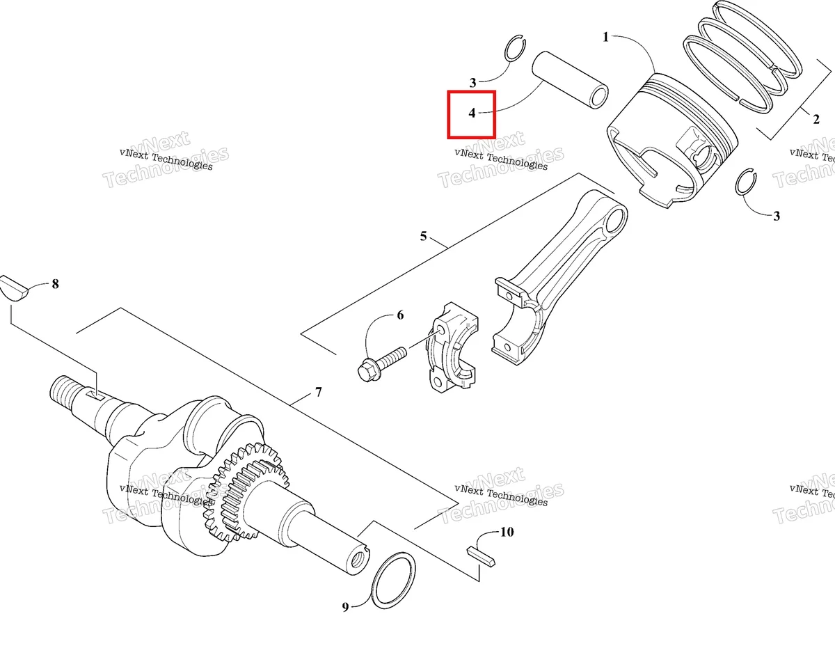 Деталь 3021-728 на схеме узла 2026 Ski-Doo MXZ 200 Engine - Piston And Crankshaft
