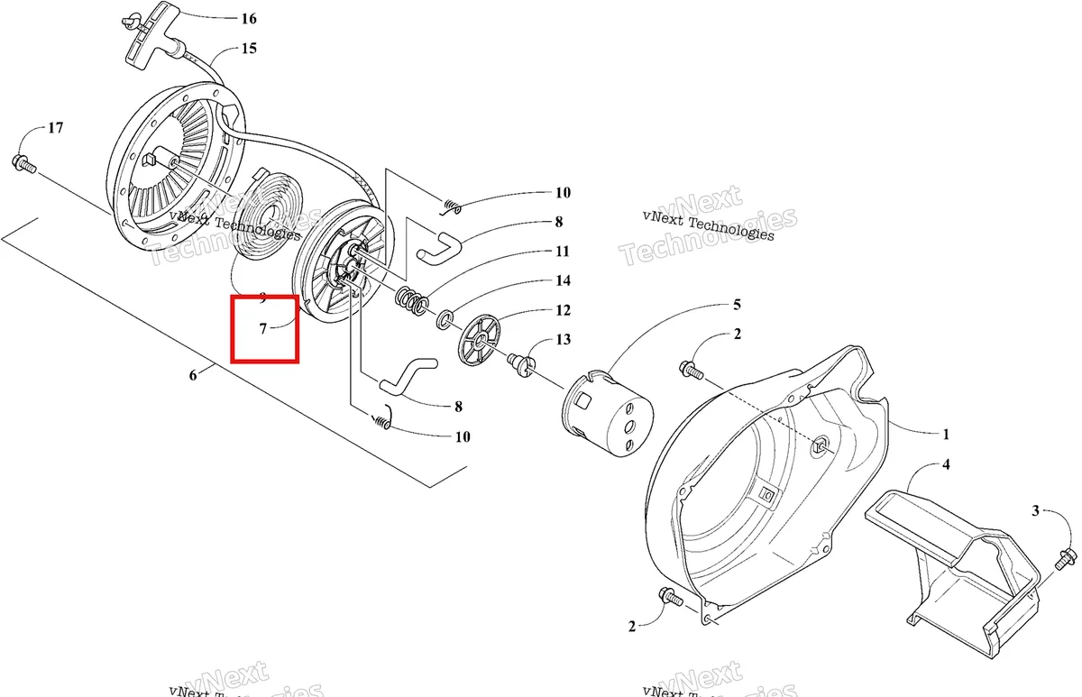 Деталь 3021-752 на схеме узла 2026 Ski-Doo MXZ 200 Engine - Recoil Starter And Air Shroud