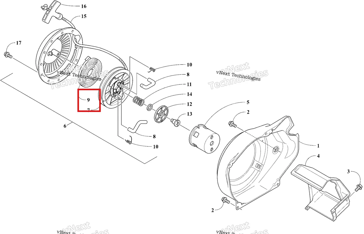 Деталь 3021-754 на схеме узла 2026 Ski-Doo MXZ 200 Engine - Recoil Starter And Air Shroud