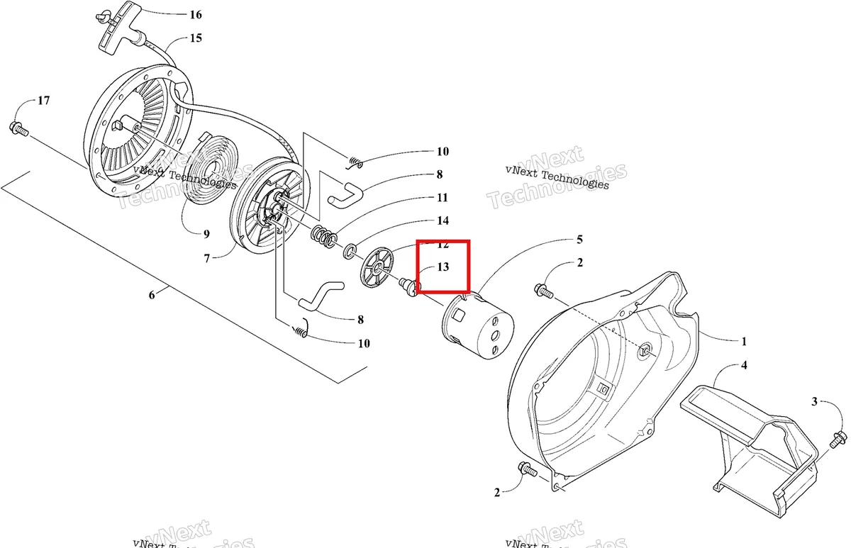 Деталь 3021-758 на схеме узла 2026 Ski-Doo MXZ 200 Engine - Recoil Starter And Air Shroud