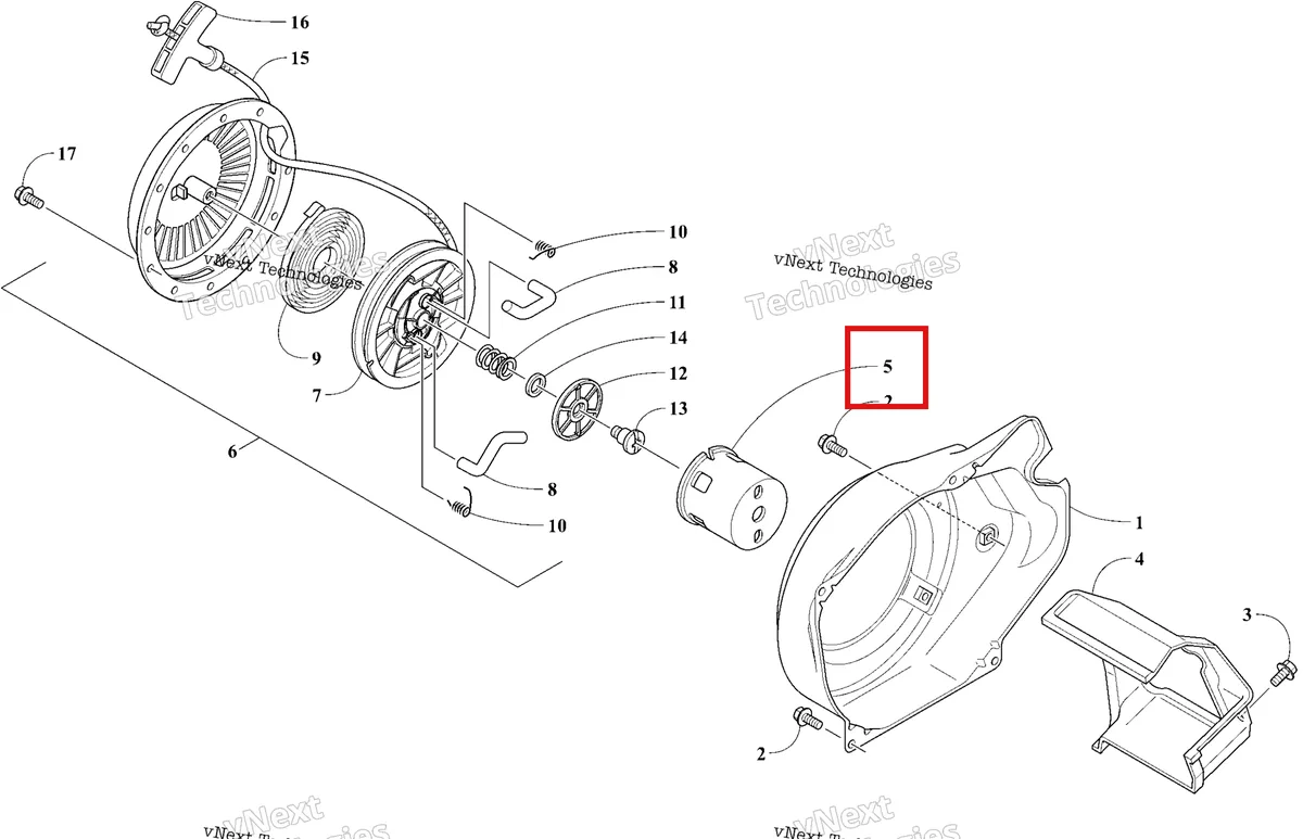 Деталь 3021-763 на схеме узла 2026 Ski-Doo MXZ 200 Engine - Recoil Starter And Air Shroud