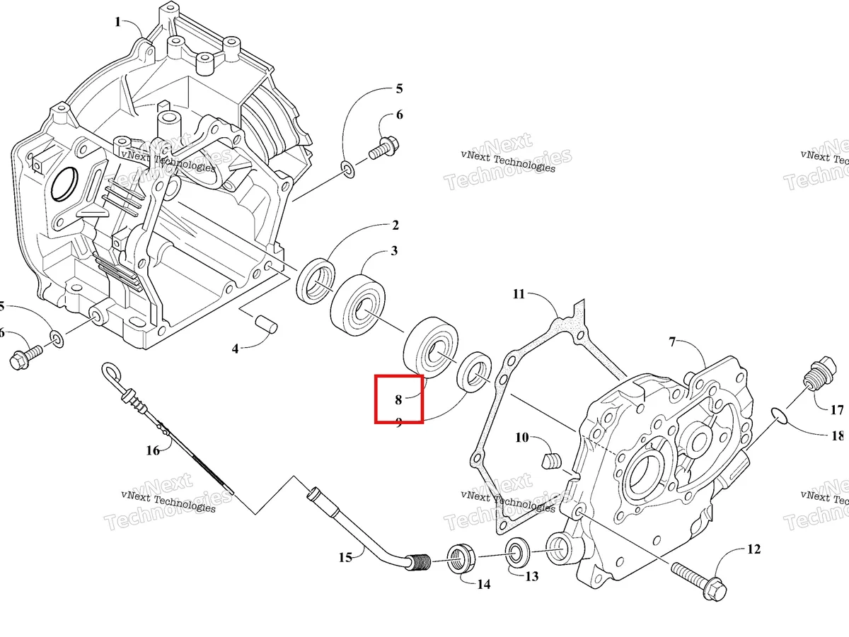 Деталь 3021-804 на схеме узла 2026 Ski-Doo MXZ 200 Engine - Crankcase And Cover