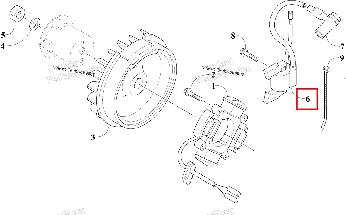 Деталь 3021-814 на схеме узла 2026 Ski-Doo MXZ 120 Engine - Magneto