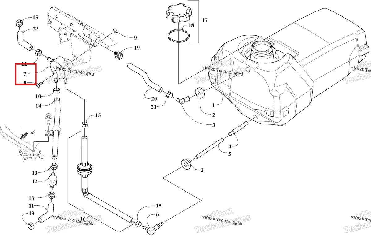 Деталь 3021-826 на схеме узла 2026 Ski-Doo MXZ 200 Gas Tank And Fuel Pump