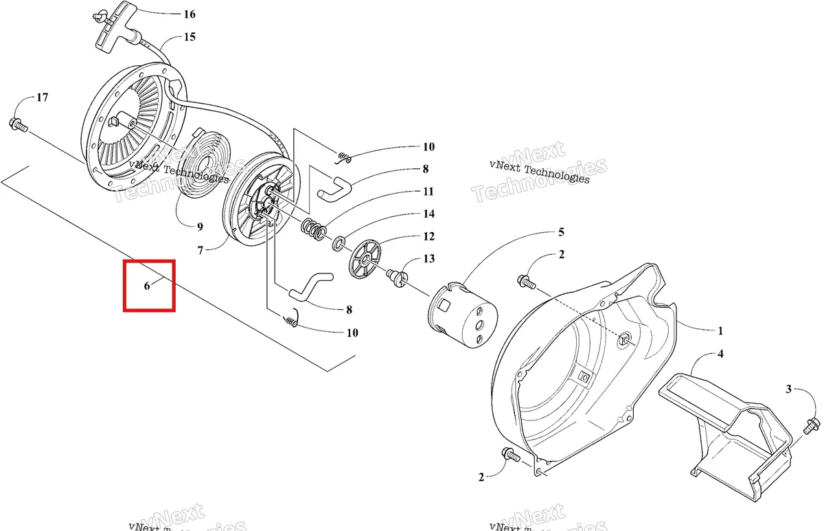 Деталь 3021-940 на схеме узла 2026 Ski-Doo MXZ 200 Engine - Recoil Starter And Air Shroud