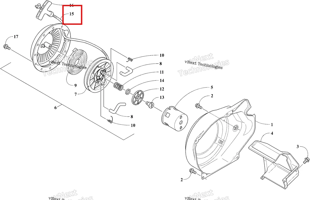 Деталь 3021-941 на схеме узла 2026 Ski-Doo MXZ 200 Engine - Recoil Starter And Air Shroud