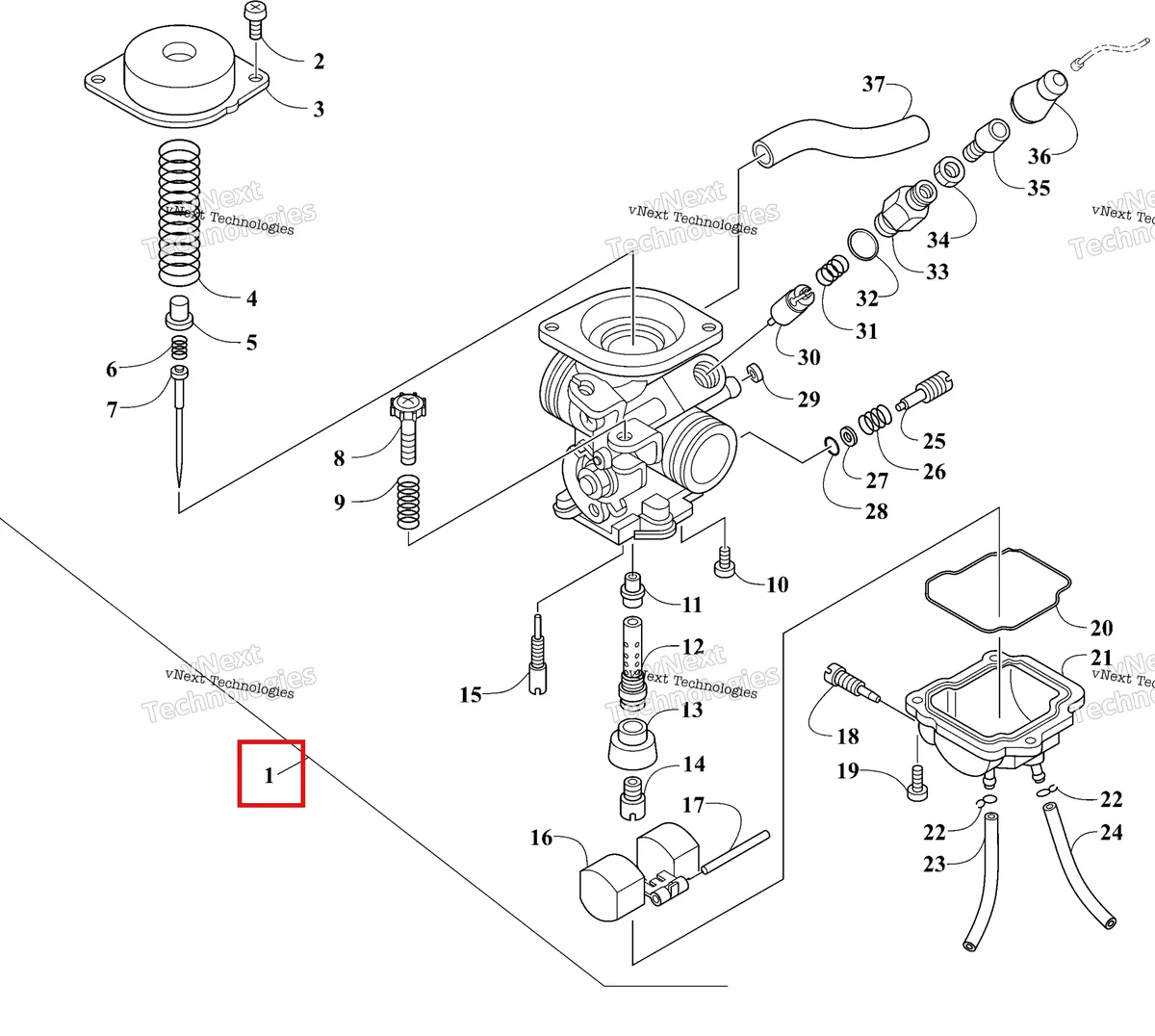 Деталь 3021-965 на схеме узла 2026 Ski-Doo MXZ 200 Engine - Carburator