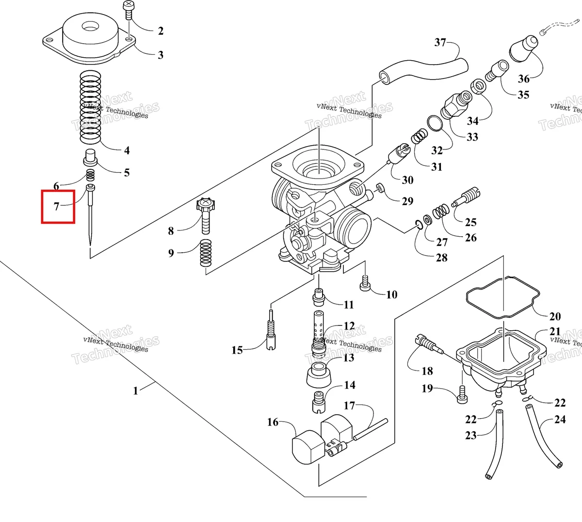 Деталь 3021-970 на схеме узла 2026 Ski-Doo MXZ 200 Engine - Carburator