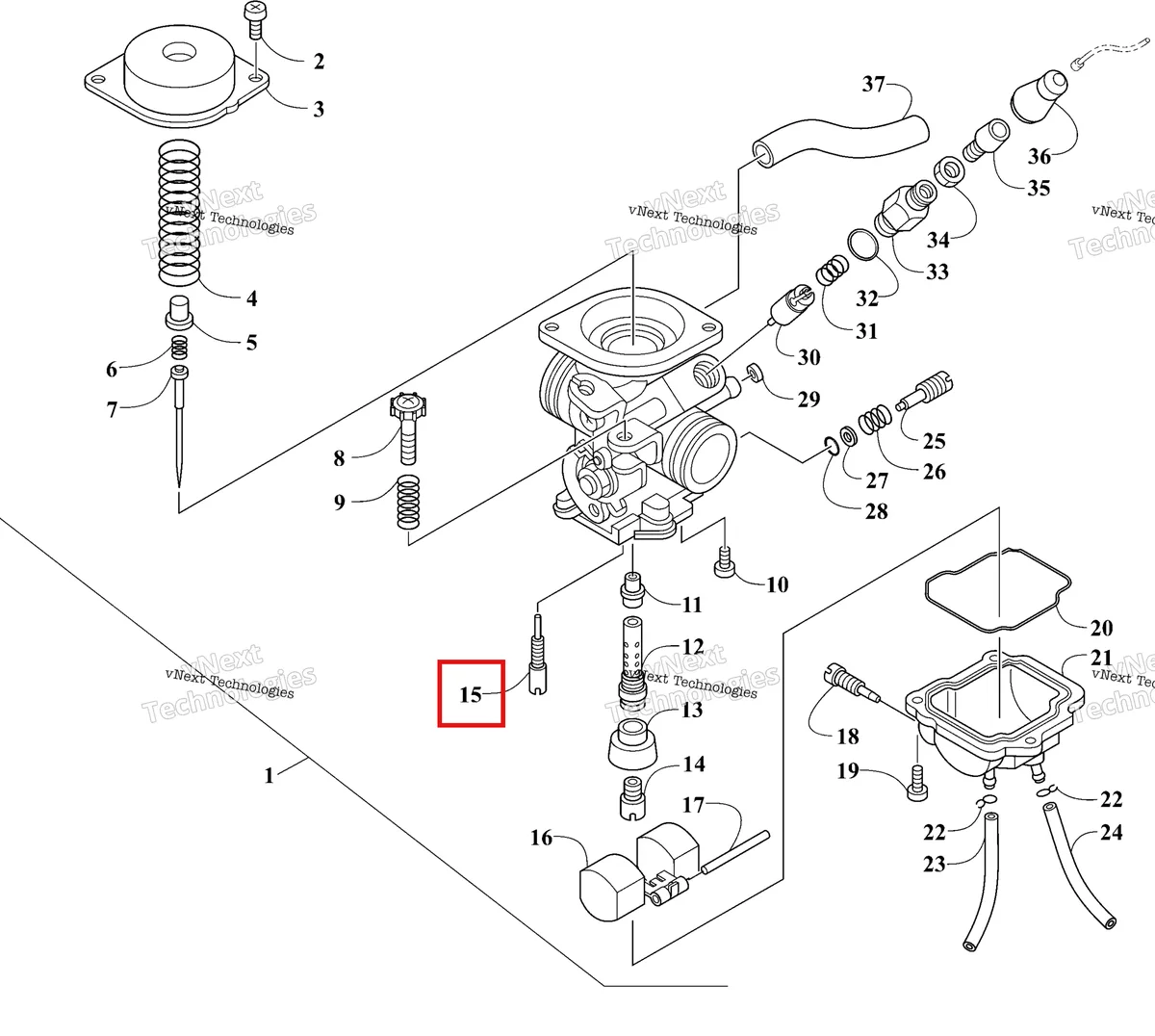 Деталь 3021-989 на схеме узла 2026 Ski-Doo MXZ 200 Engine - Carburator
