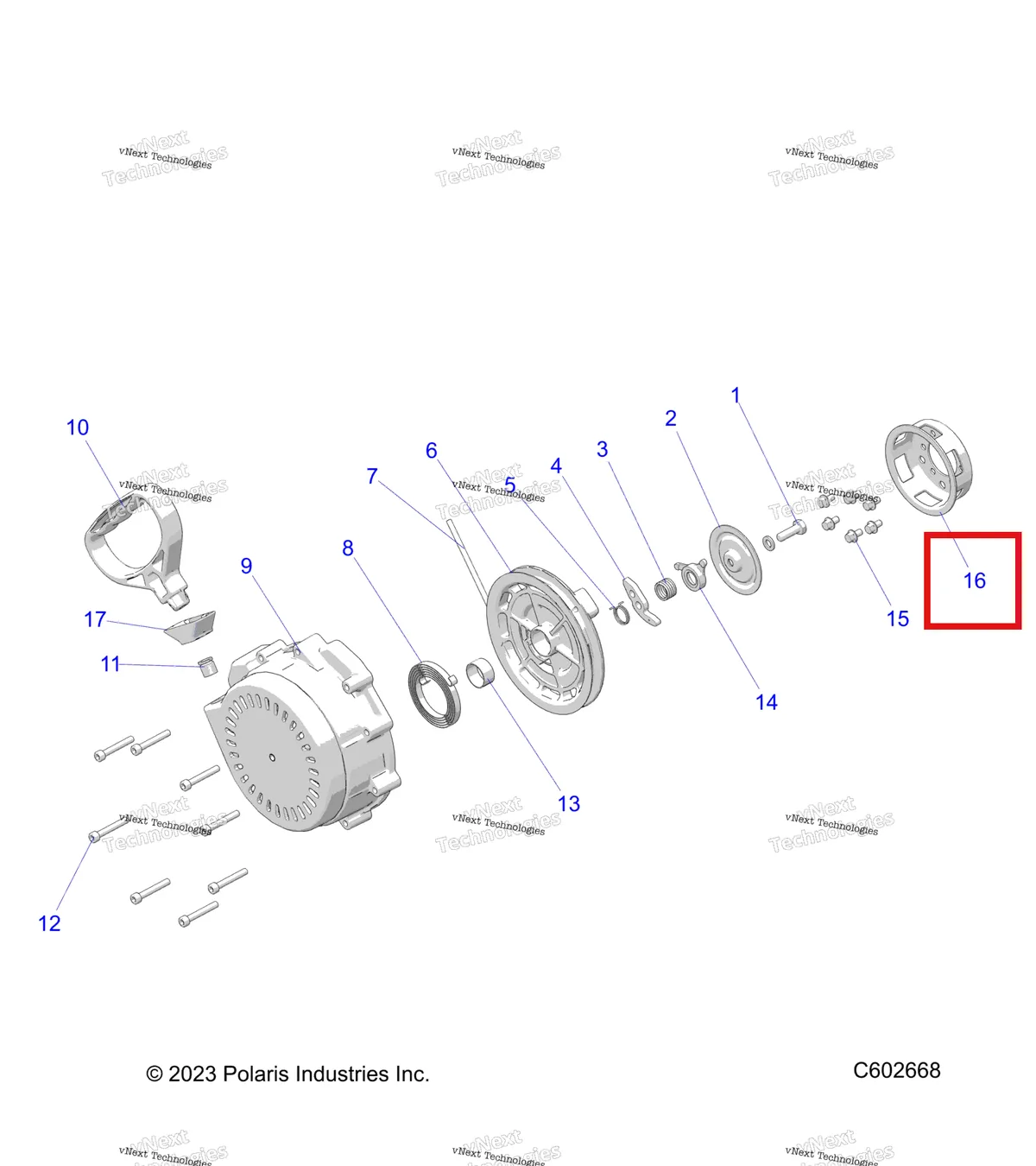 Деталь 3021618 на схеме узла Engine, Recoil Starter