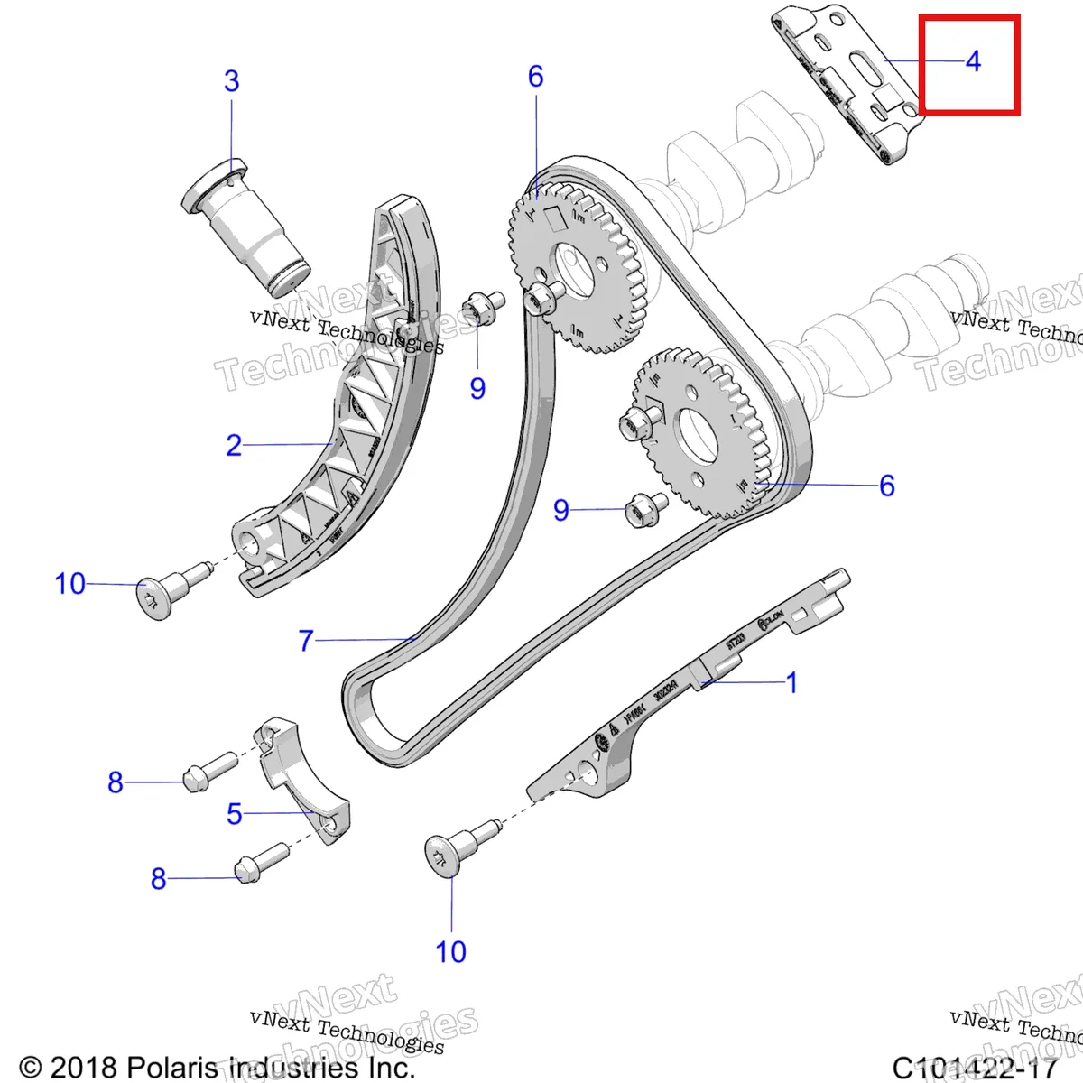 Деталь 3022153 на схеме узла Engine, Cam Chain And Sprocket