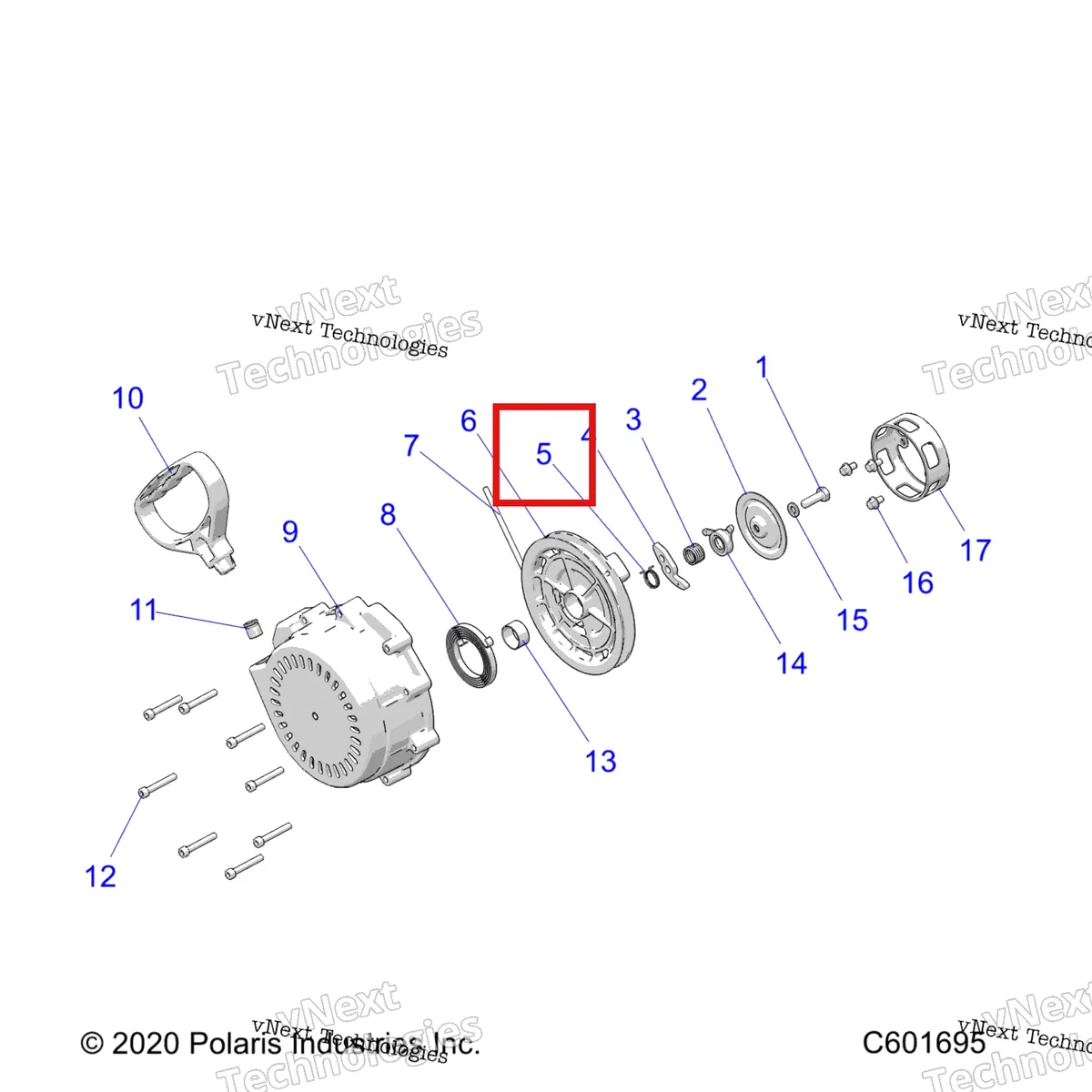 Деталь 3022314 на схеме узла Engine, Recoil Starter