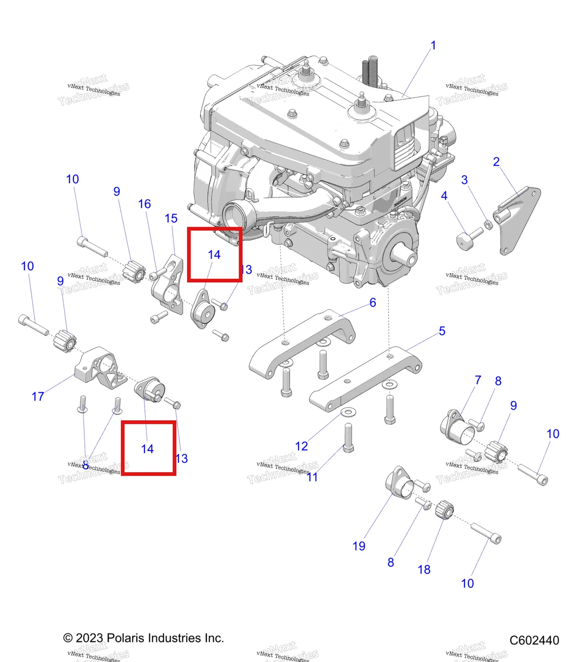 Деталь 3022408 на схеме узла Engine, Mounting & Long Block
