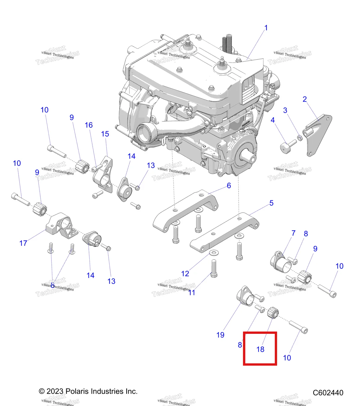 Деталь 3022426 на схеме узла Engine, Mounting & Long Block