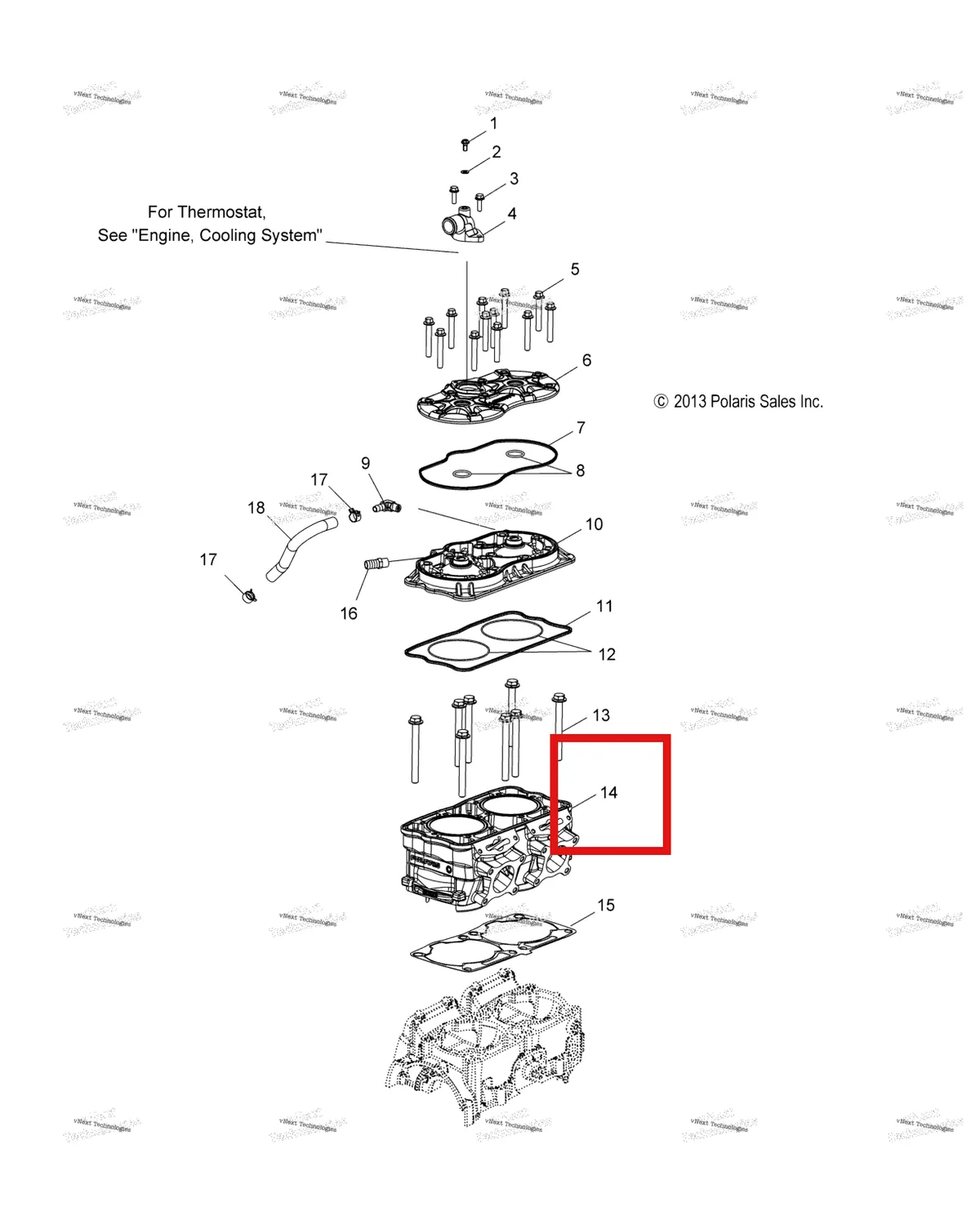 Деталь 3022449 на схеме узла Engine, Cylinder All Options