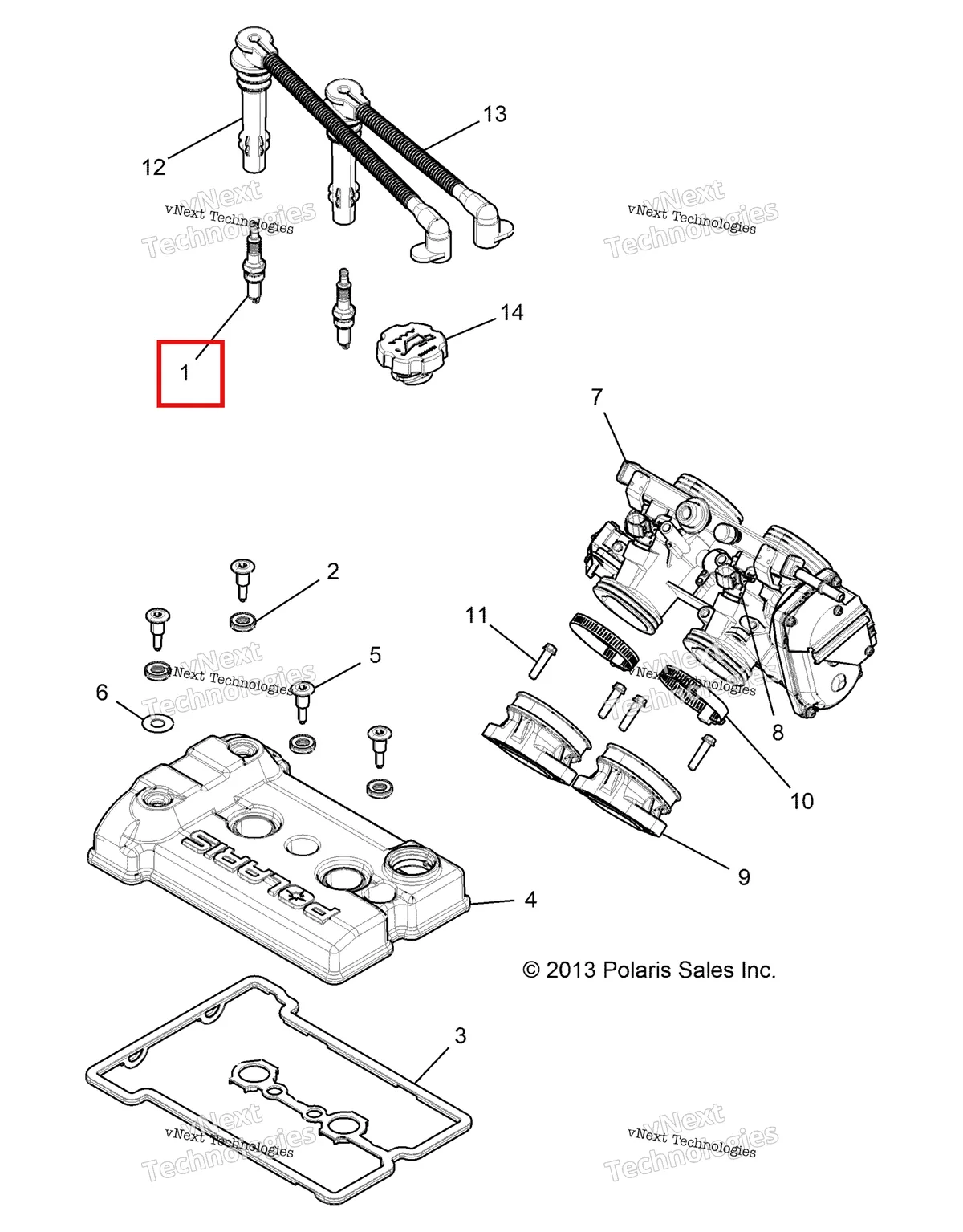 Деталь 3022639 на схеме узла Engine, Throttle Body And Valve Cover