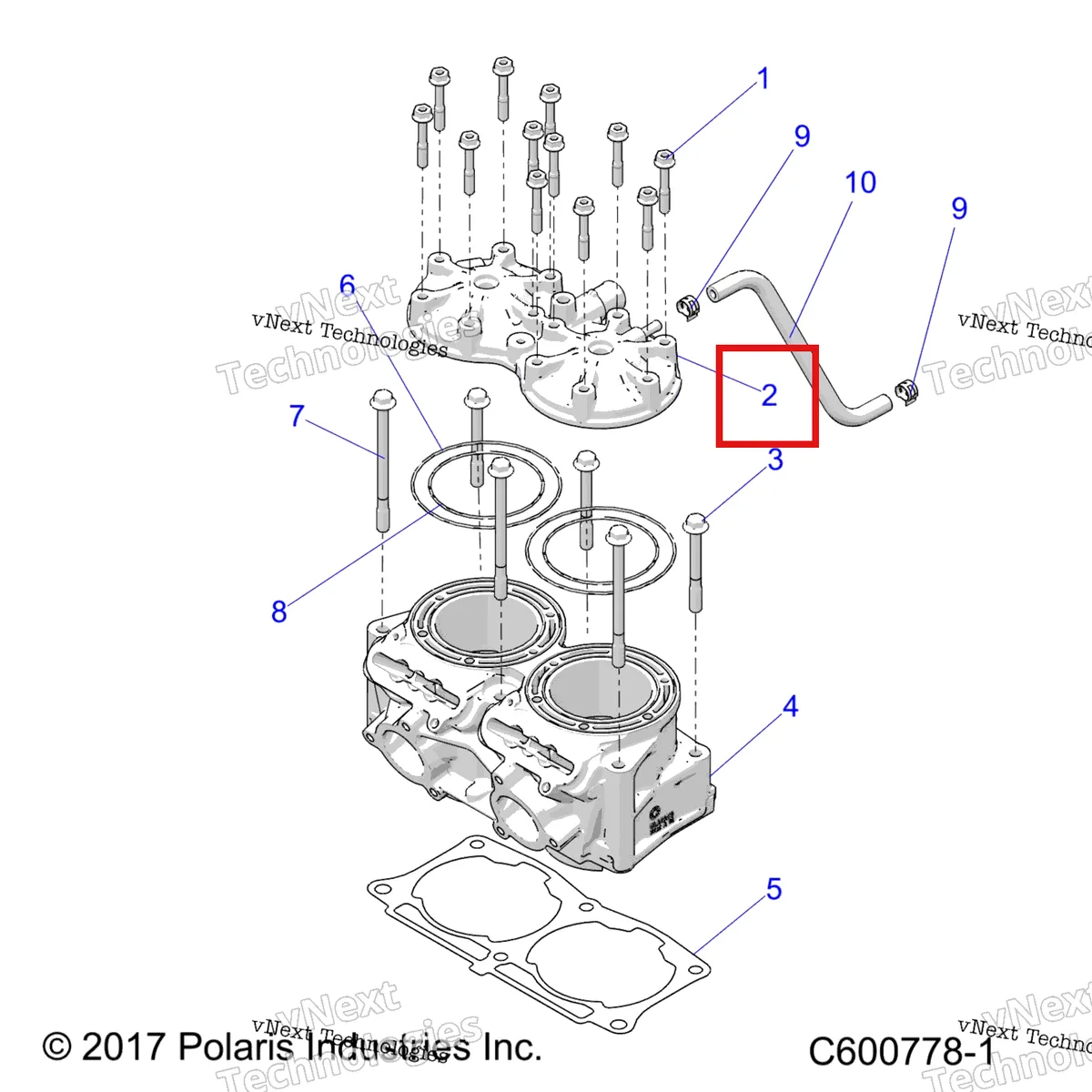 Деталь 3023283 на схеме узла Engine, Cylinder/Cyl. Head